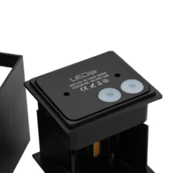 Cubic LED væglampe, 6W, dæmpbar, 3000K, IP65, sort - LEDlife
