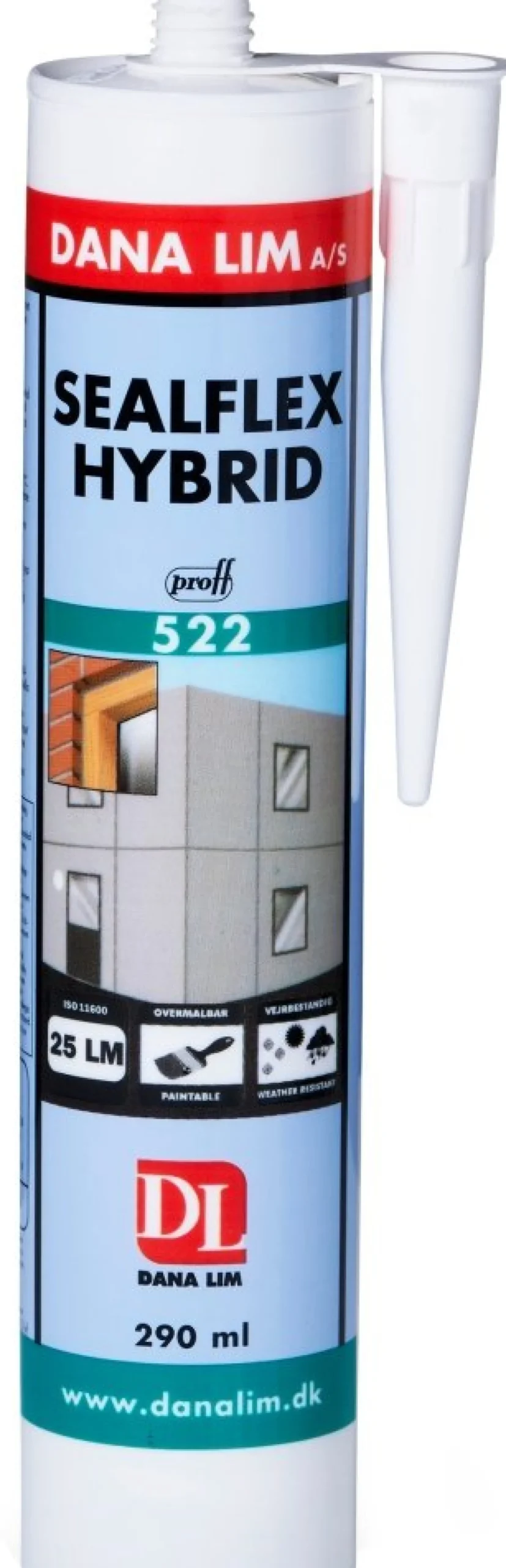 Dana Lim Sealflex Hybrid 522, Fugemasse til fuger og tætning, 290 ml patron