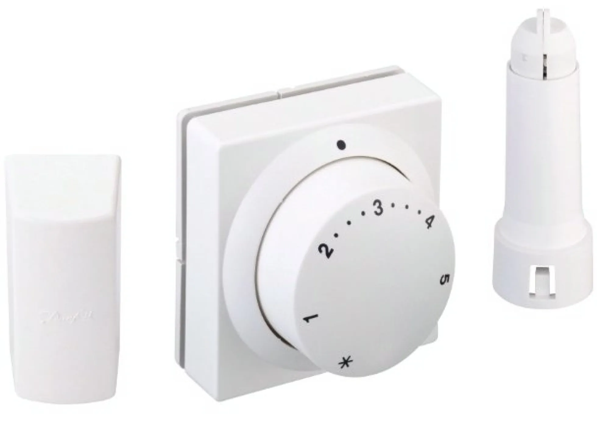 Danfoss – RA 5074 fjernindstillings termostat med fjernføler og 2 x 2 meter kapillærrør, hvid