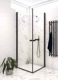 Dansani brusedør, H:200x77-79 cm, sort/klar