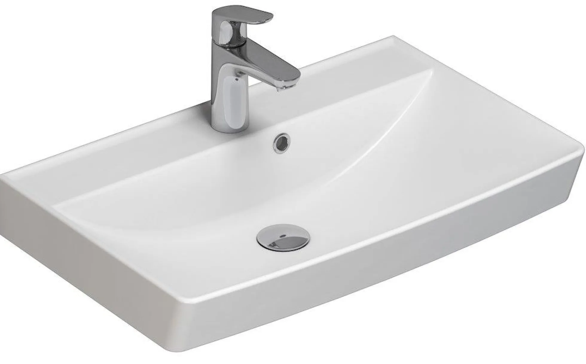 Dansani Cappella vask, 62 cm, porcelæn, hvid
