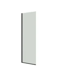 Dansani D81-03 fast væg, 197,5 x 77-79 cm, sort/klart glas