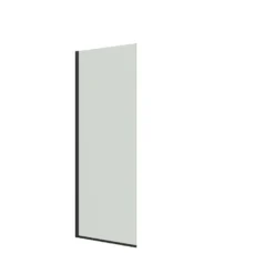 DANSANI Fast væg, højde 197,5 cm, bredde 87-89 cm, matsort profil, klart glas