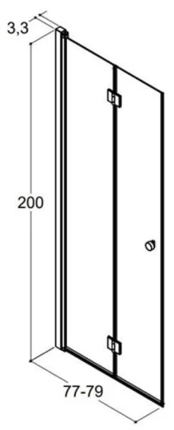 Dansani Foldedør B81-01, Match B, 200x77-79 cm, satin/klar