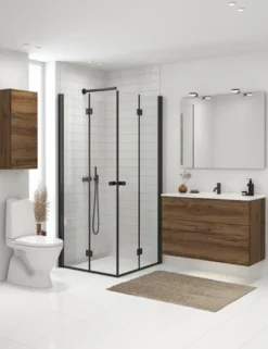 DANSANI Foldedør, 200 cm, 67-69 cm, sort/klar