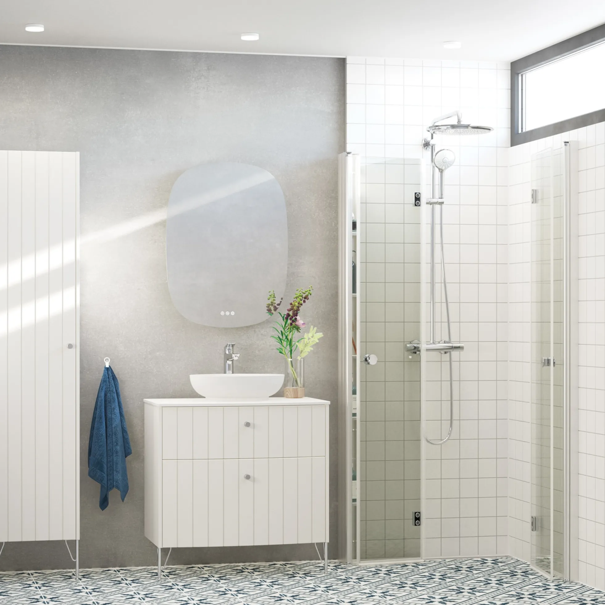 Dansani Match "B" Foldedør, 200*67-69 cm, satin/klart glas