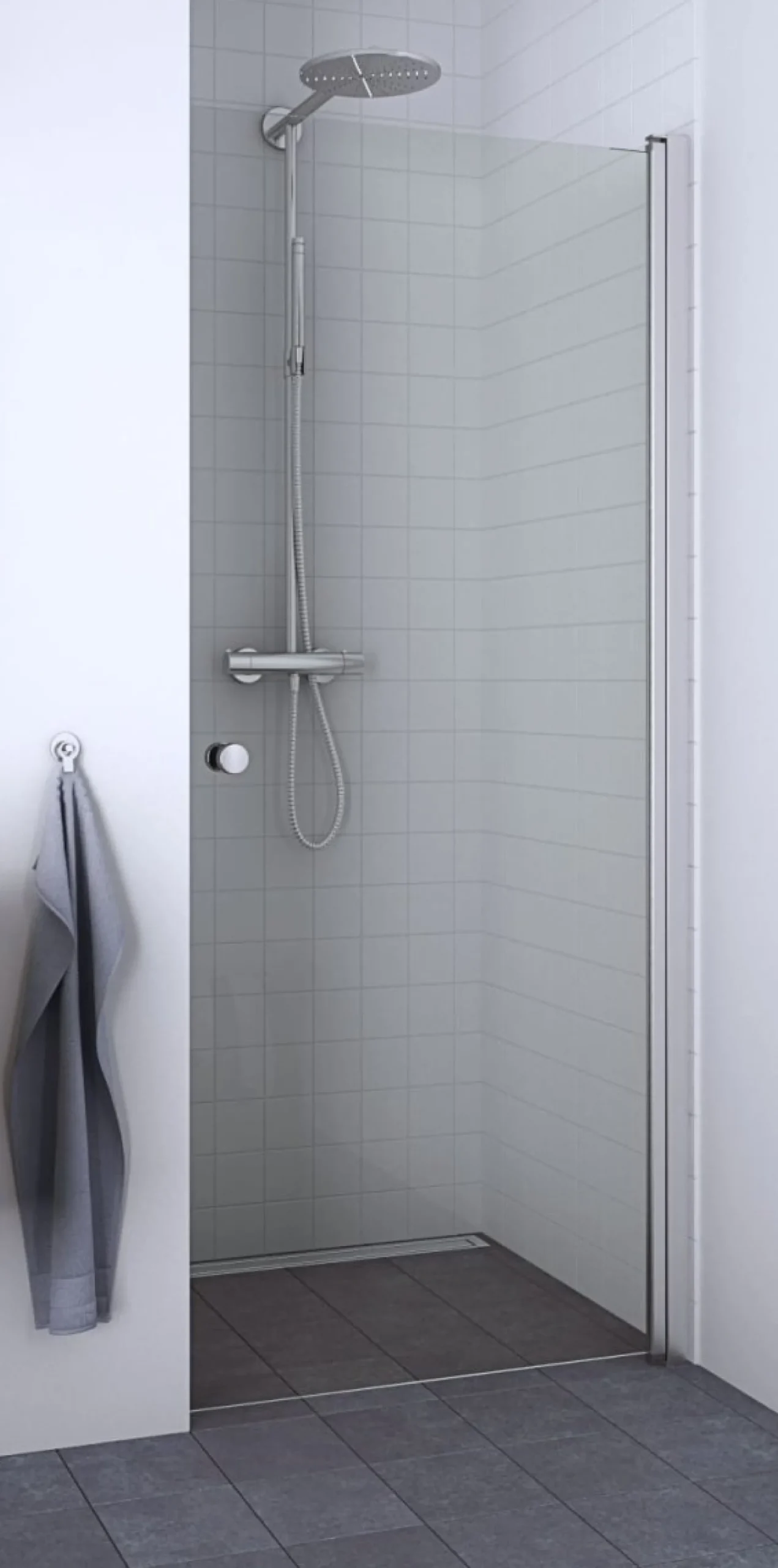 Dansani Match Brusedør, 200 cm, 67-69 cm, klart glas