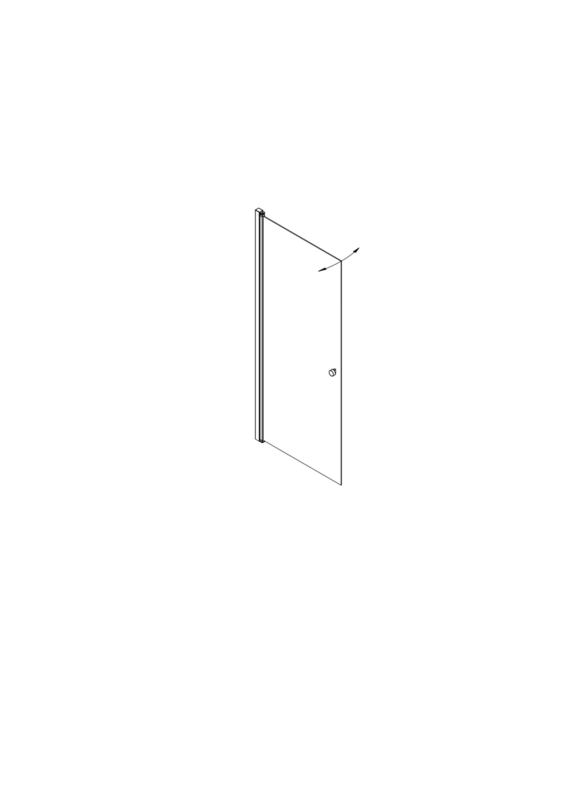 Dansani Match brusedør, 200 x 77-79 cm, klart glas