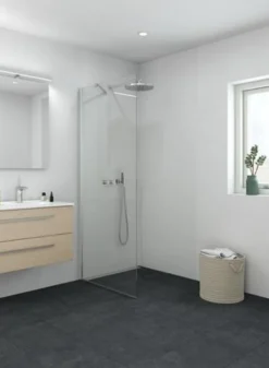 Dansani Match Fast væg 200*77-79 cm, klart glas