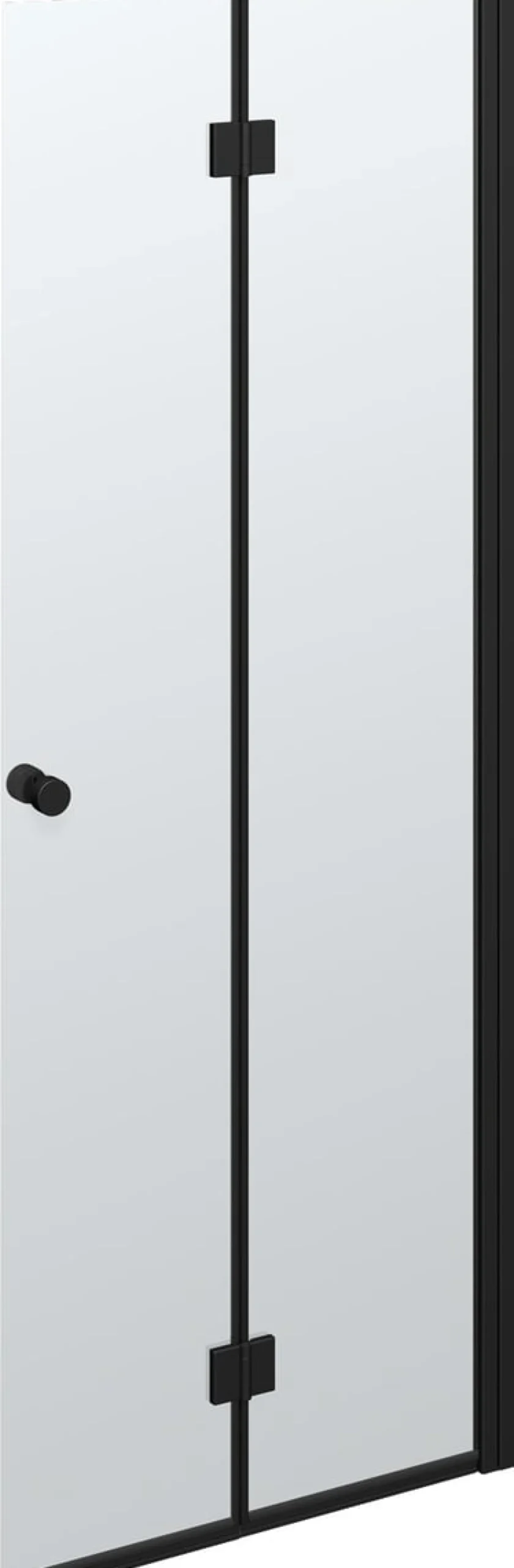 Dansani Match foldedør 200 cm, sort profil, klar glas