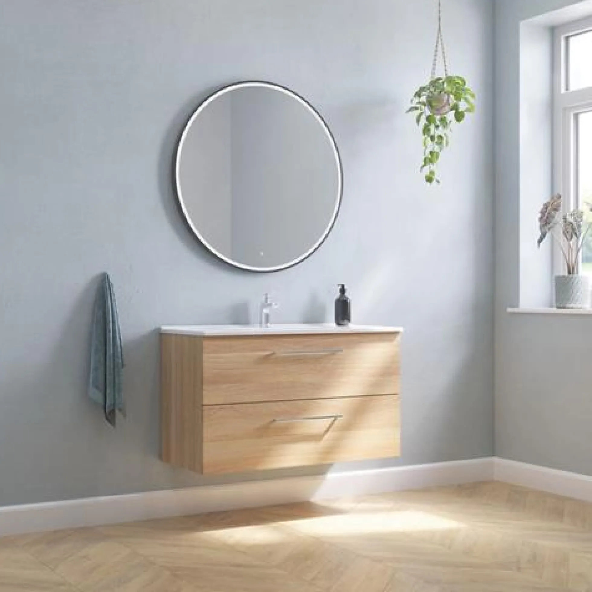 Dansani Shine spejl m/lysdæmper, ø90 cm