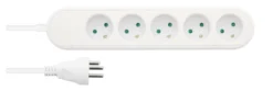 Dansk stikkontakt er 5-vejs jordet og har et indbygget PVC-kabel