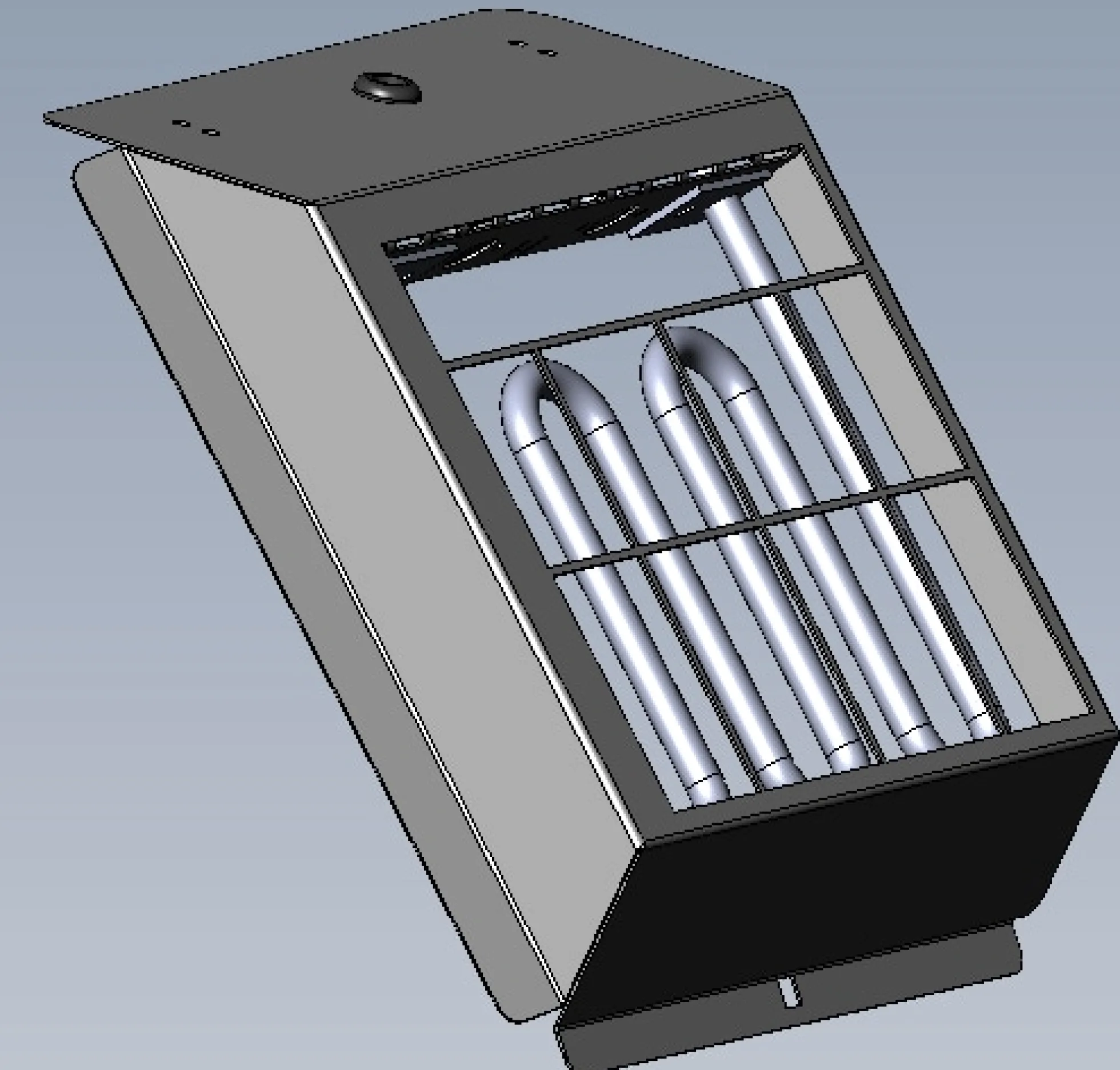 Dantherm el-forvarmeflade, 900W, til ventilationsanlæg, metal Aluzinc