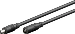 DC kabel, 5.50 x 2.50 mm, 10 meter, DC han - DC hun, sort