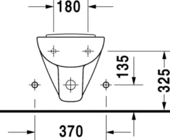 D-code vægbidet, 48 cm, compact med hanehul