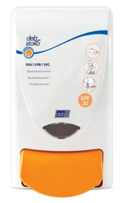Deb Stoko Sun Dispenser, 1 liter, hvid/orange