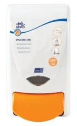Deb Stoko Sun Dispenser, 1 liter, hvid/orange