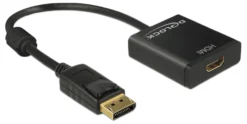 Delock Adapter Displayport 1.2 han til HDMI hun, 4K, aktiv, sort