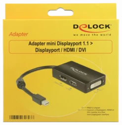 Delock Adapter mini Displayport 1.1 han til Displayport/HDMI/DVI hun, sort