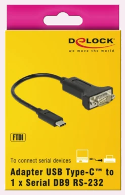 Delock adapter USB Type-C™ til 1 x Serial DB9 RS-232