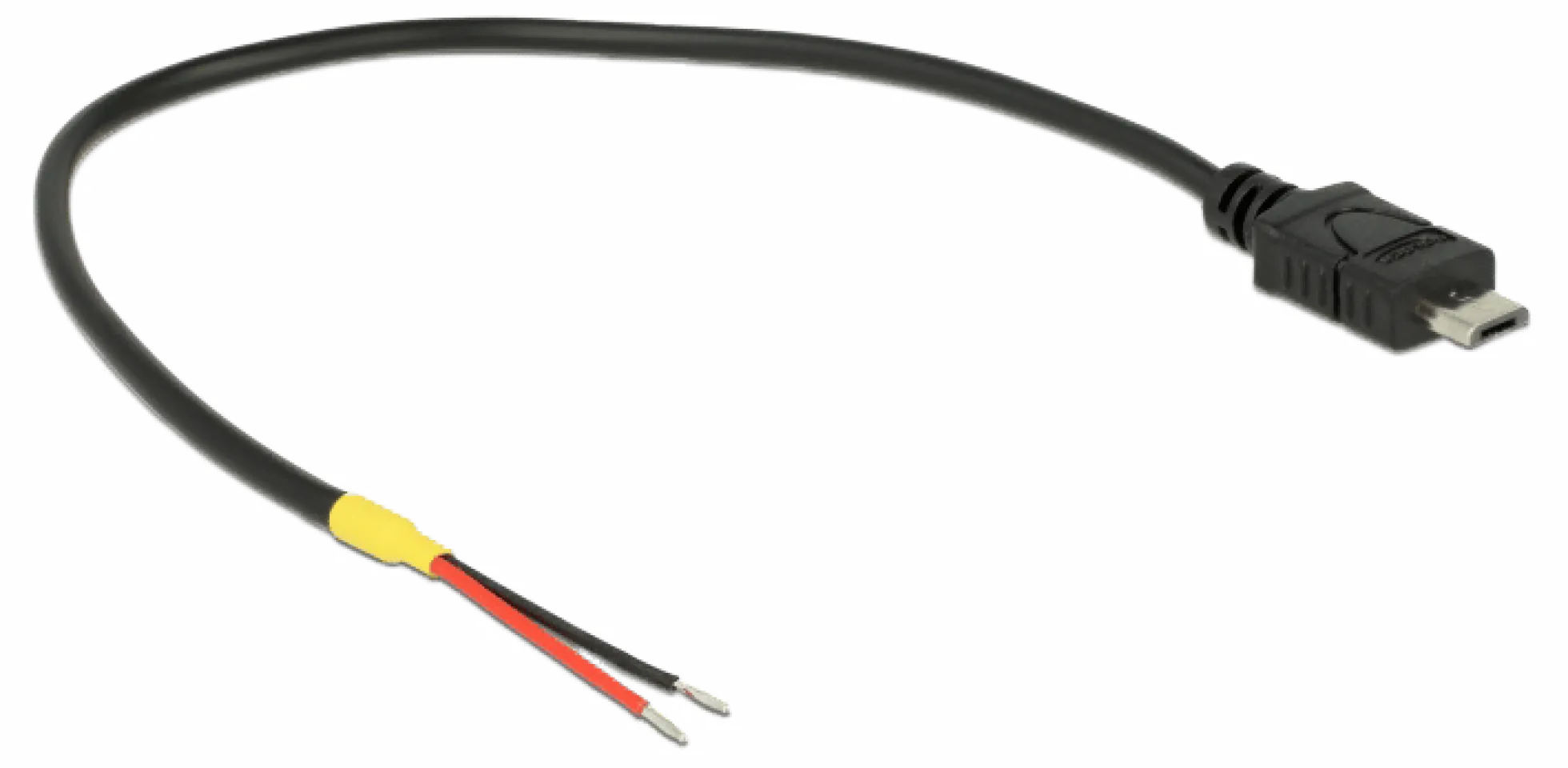 Delock Cable USB 2.0 Micro-B male > 2 x open wires power 20 cm