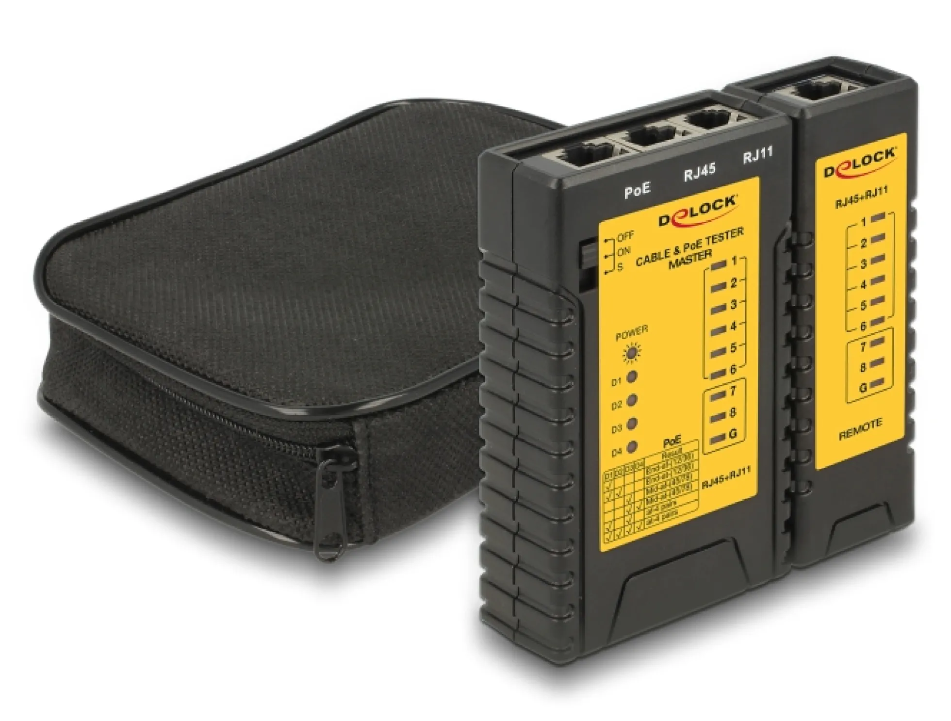Delock Kabeltester, RJ45, RJ12, PoE
