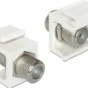 DeLOCK Keystone modul, F-kontakt hun - F-kontakt hun, 75 Ohm, hvid