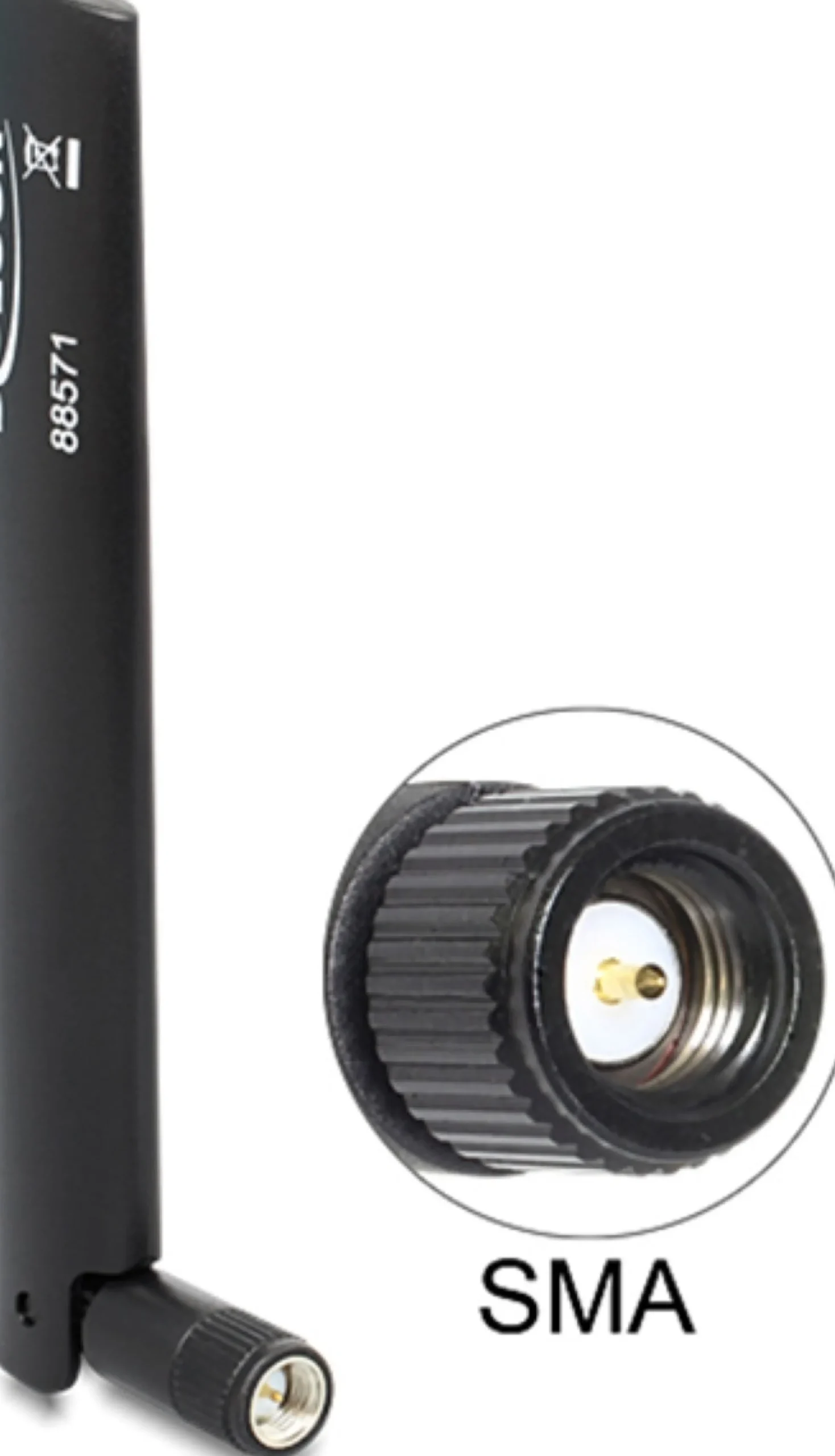 DeLOCK LTE antenne, omni, GSM/UMTS/WLAN/Bluetooth, SMA han, sort