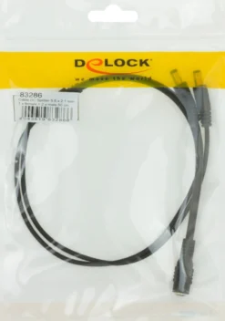 DeLOCK strømsplitter, en 5.5x2.1 mm 24V DC hun til to 24V DC han, 0,