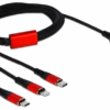 Delock USB Charging Cable 3 in 1 for Lightning™ / Micro USB / USB Type
