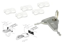 DeLOCK USB Port Blocker, 5 USB locks, 2 keys, hvid