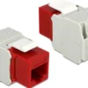 DeLOCK UTP Cat6 Keystone modul, RJ45 hun - LSA Cat6, "Tool-free", rød