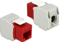 DeLOCK UTP Cat6 Keystone modul, RJ45 hun - LSA Cat6, "Tool-free", rød