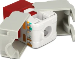 DeLOCK UTP Cat6 Keystone modul, RJ45 hun - LSA Cat6, "Tool-free", rød