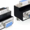 DeLOCK vinklet seriel adapter, DB9 han - hun, 270° vinkel, skruelås,