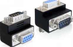 DeLOCK vinklet seriel adapter, DB9 han - hun, 270° vinkel, skruelås,