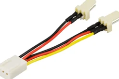 DELTACO Adapterkabel til 3-pins blæser, Y-kabel 2-1