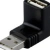 DELTACO Adapter, USB A han - A hun, vinklede