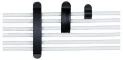DELTACO adhesive cable clamps in plastic, 1/3/6 slots, 10-pack, sort