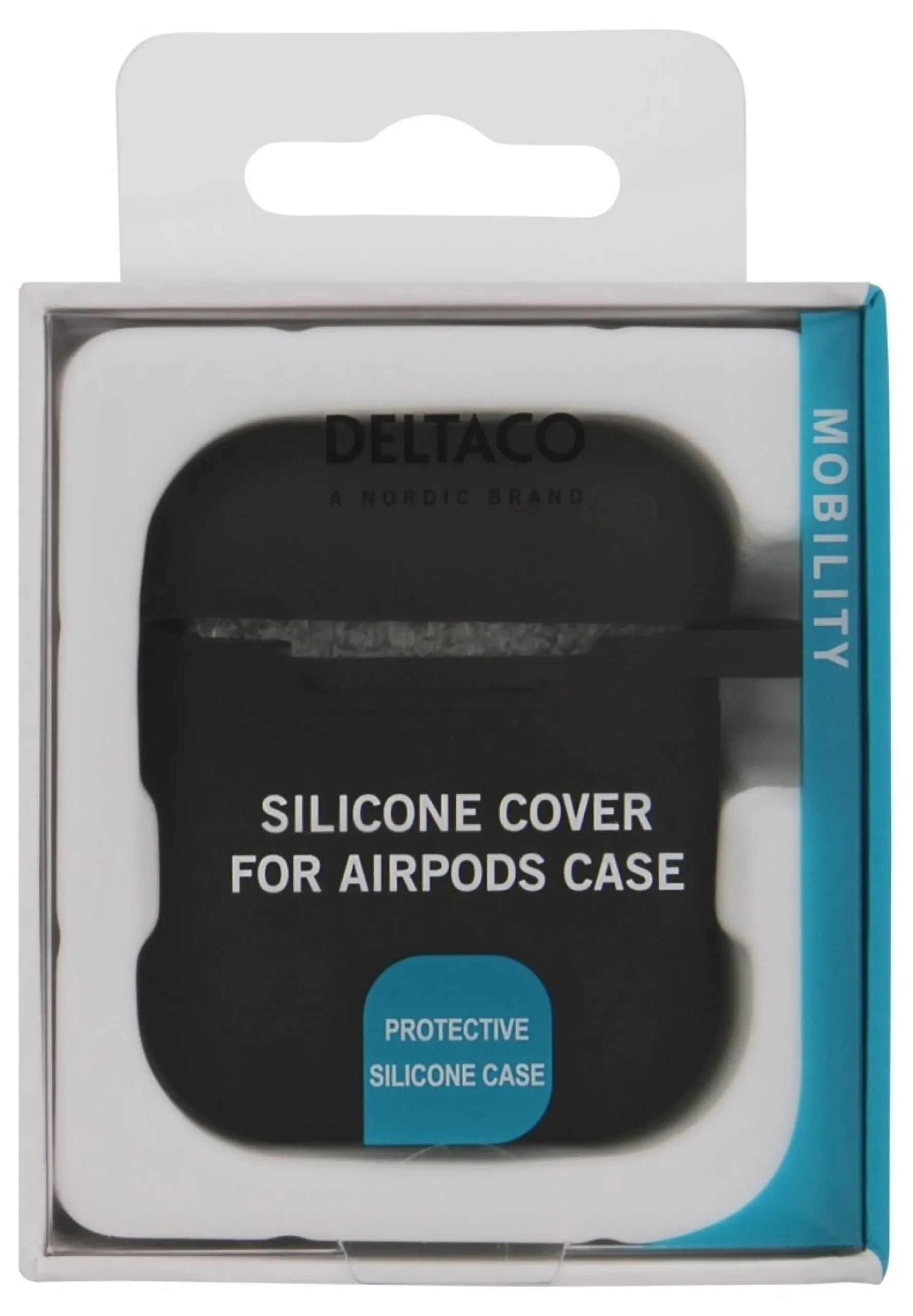 DELTACO AirPods silikone cover, sort