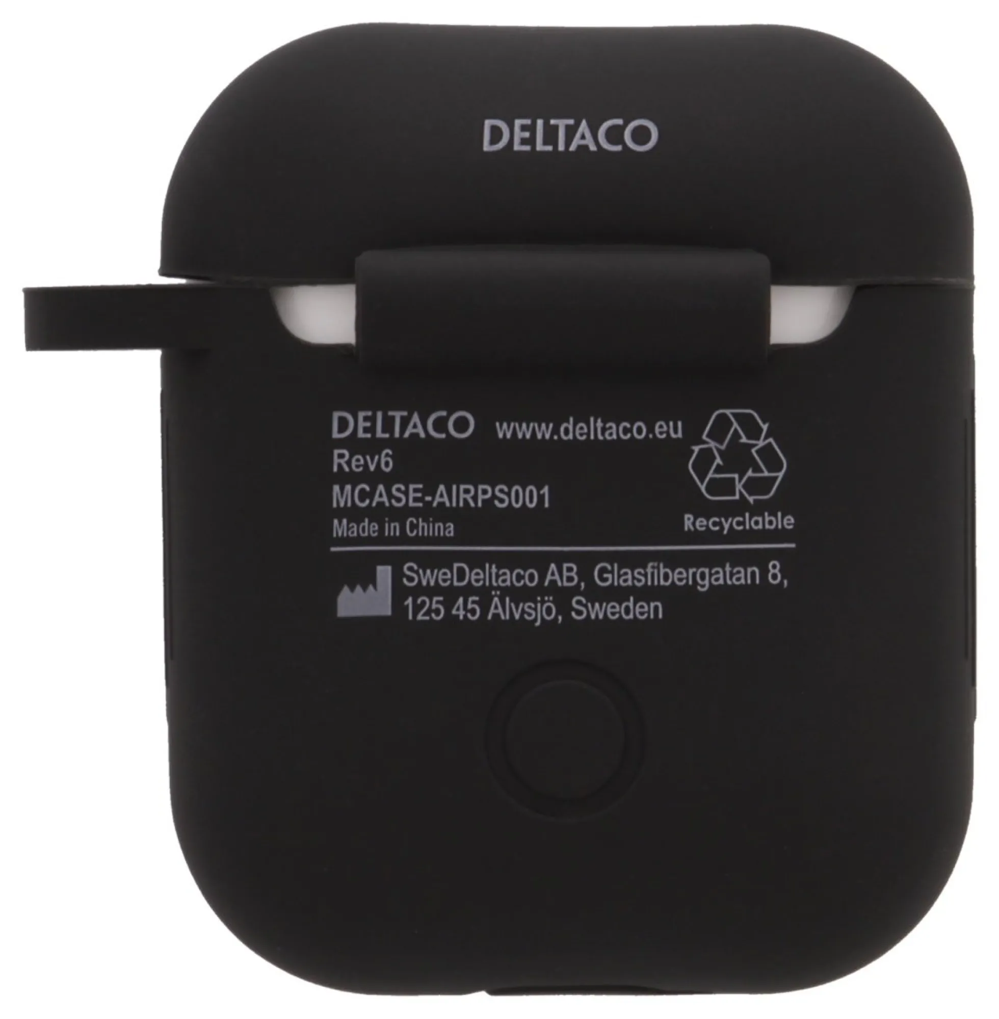 DELTACO AirPods silikone cover, sort