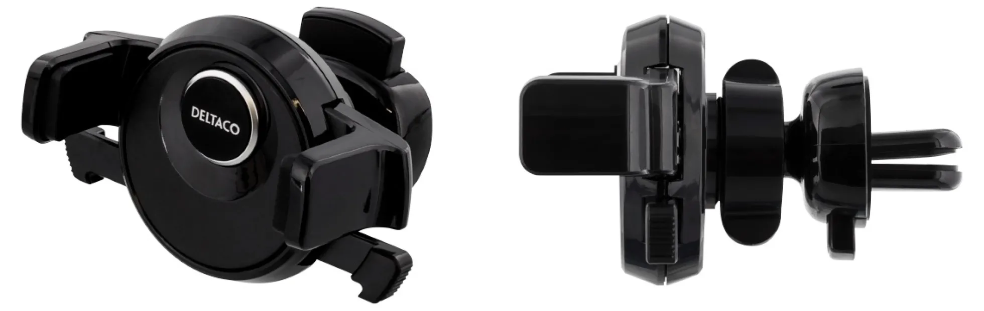 DELTACO Air vent Bil holder, til smartphones 60-88mm, roterbar, sort