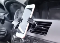 DELTACO Air vent Bil holder, til smartphones 60-88mm, roterbar, sort