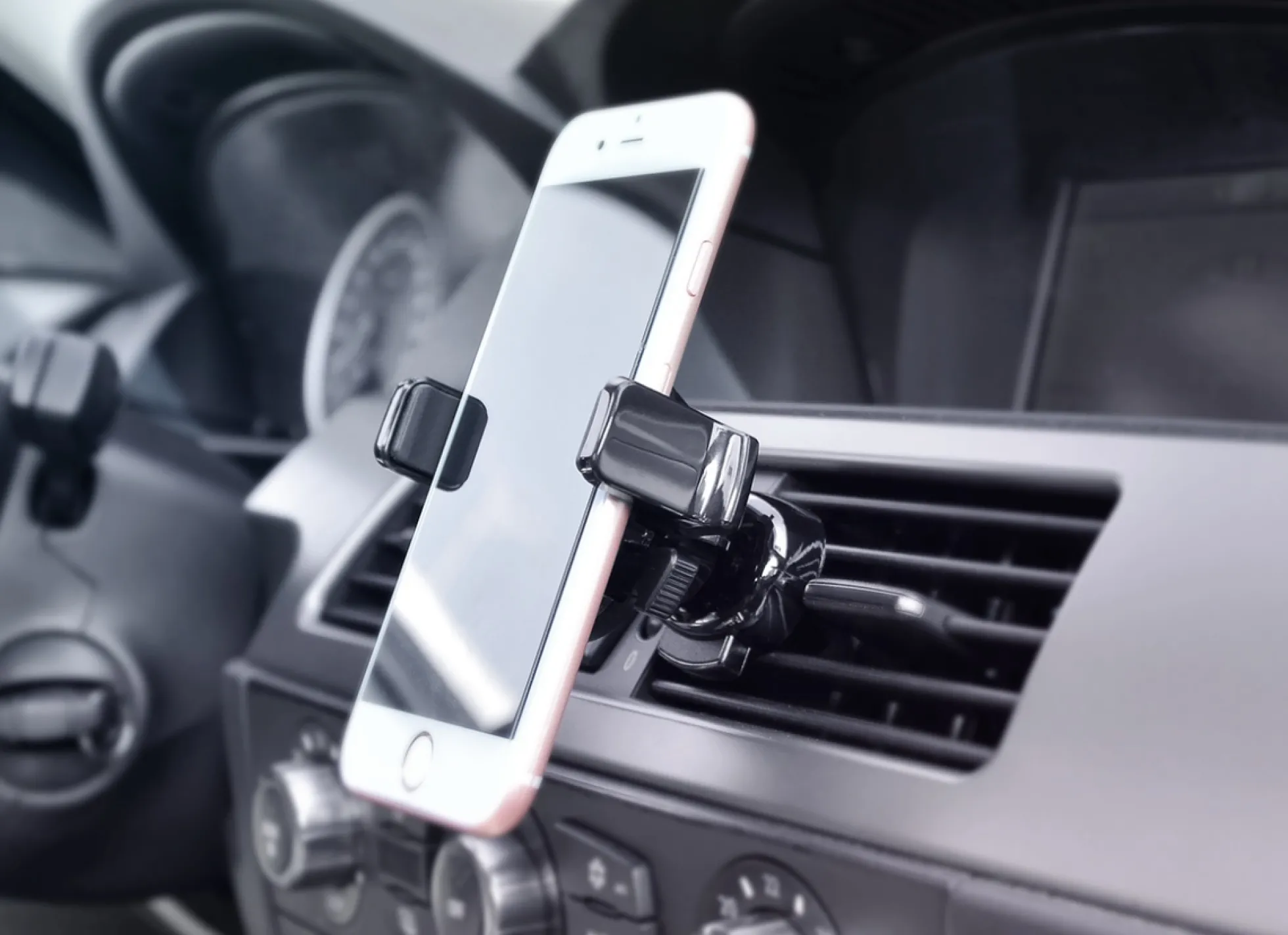 DELTACO Air vent Bil holder, til smartphones 60-88mm, roterbar, sort