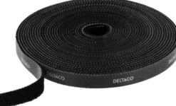 DELTACO burrebånd, 5m, 10mm, sort