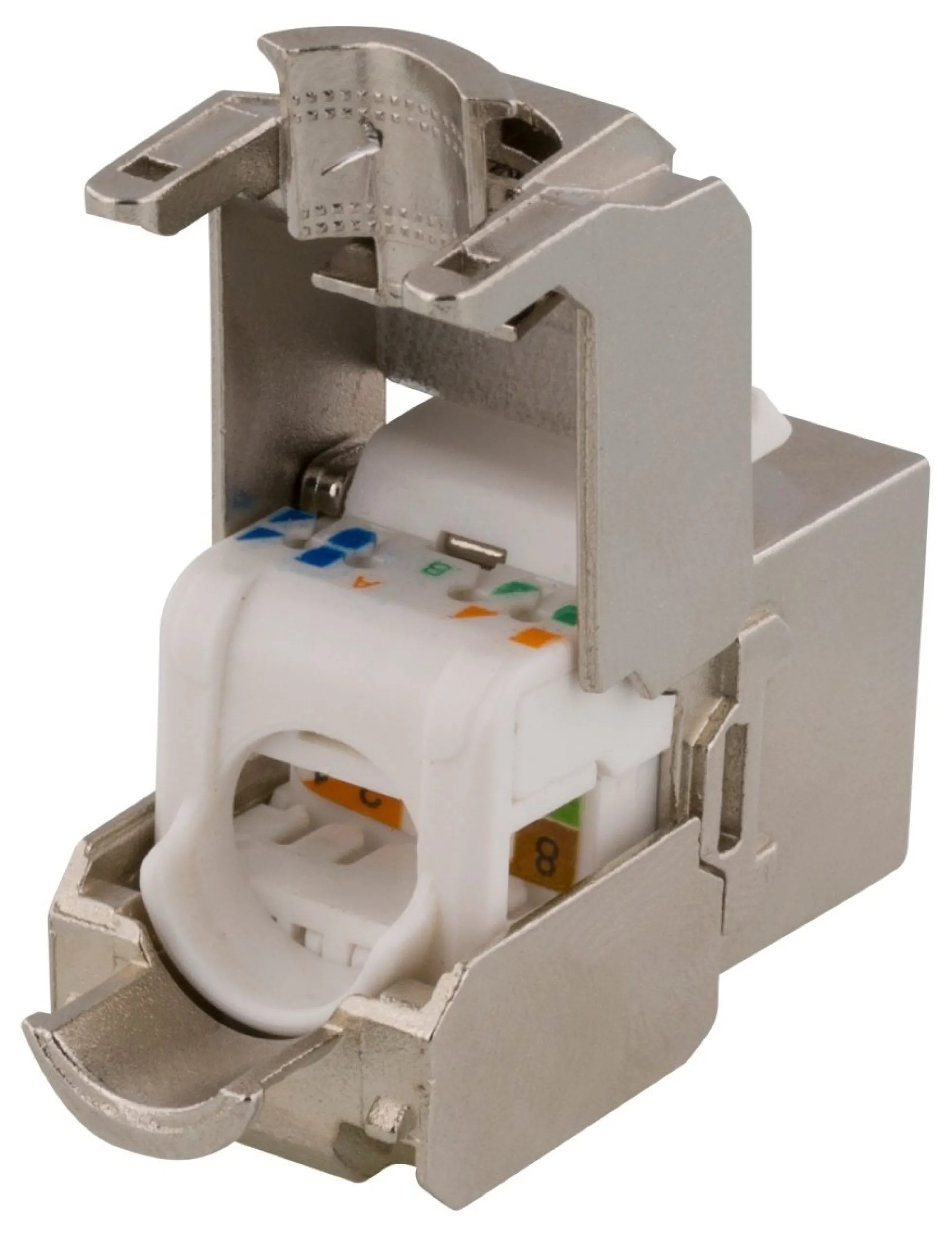 DELTACO Cat6A shielded Keystone jack, toolless clamp termination, plas