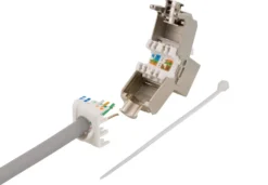 DELTACO Cat6A shielded Keystone jack, toolless clamp termination, plas
