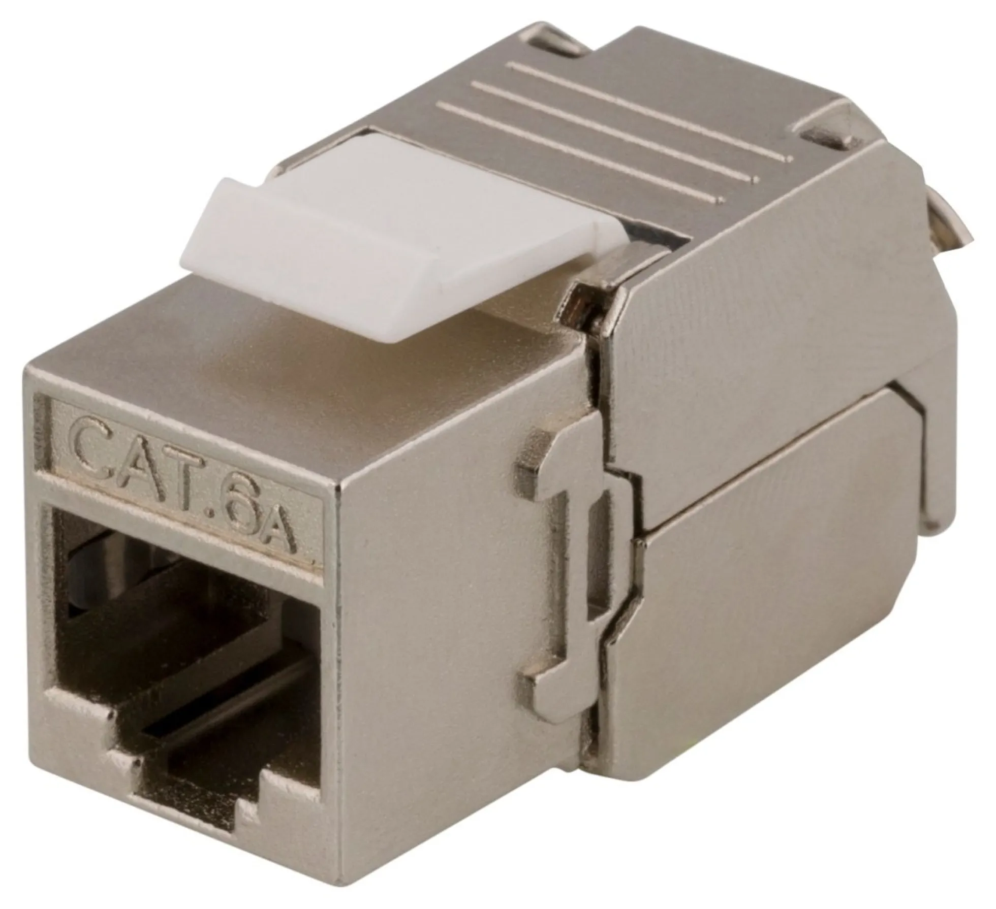 DELTACO Cat6A shielded Keystone jack, toolless clamp termination, plas