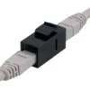 DELTACO Cat6 Keystone coupler, unshielded, 2xRJ45, plastic, 180, sort