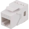 DELTACO Cat6 Keystone jack, LSA/110 termination, plastic, 180, hvid
